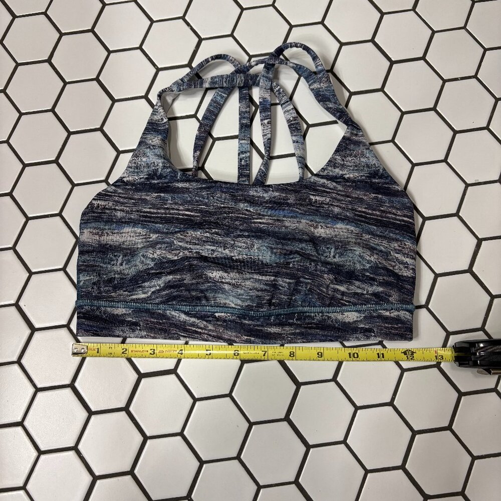 Lululemon Energy Bra Multicolor Blue Gray Size 6